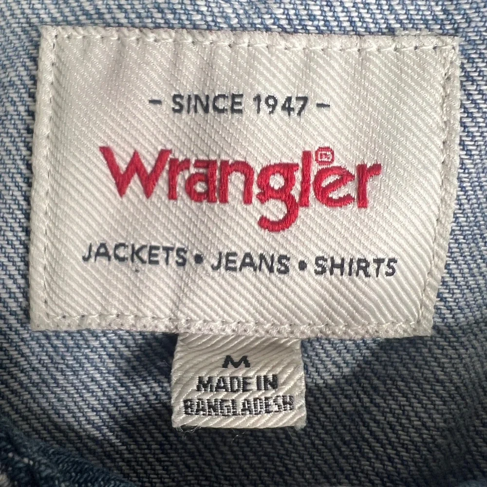 Wrangler Womens Light Wash Denim Trucker Jacket Blue Medium 10MT1JKBN Cotton